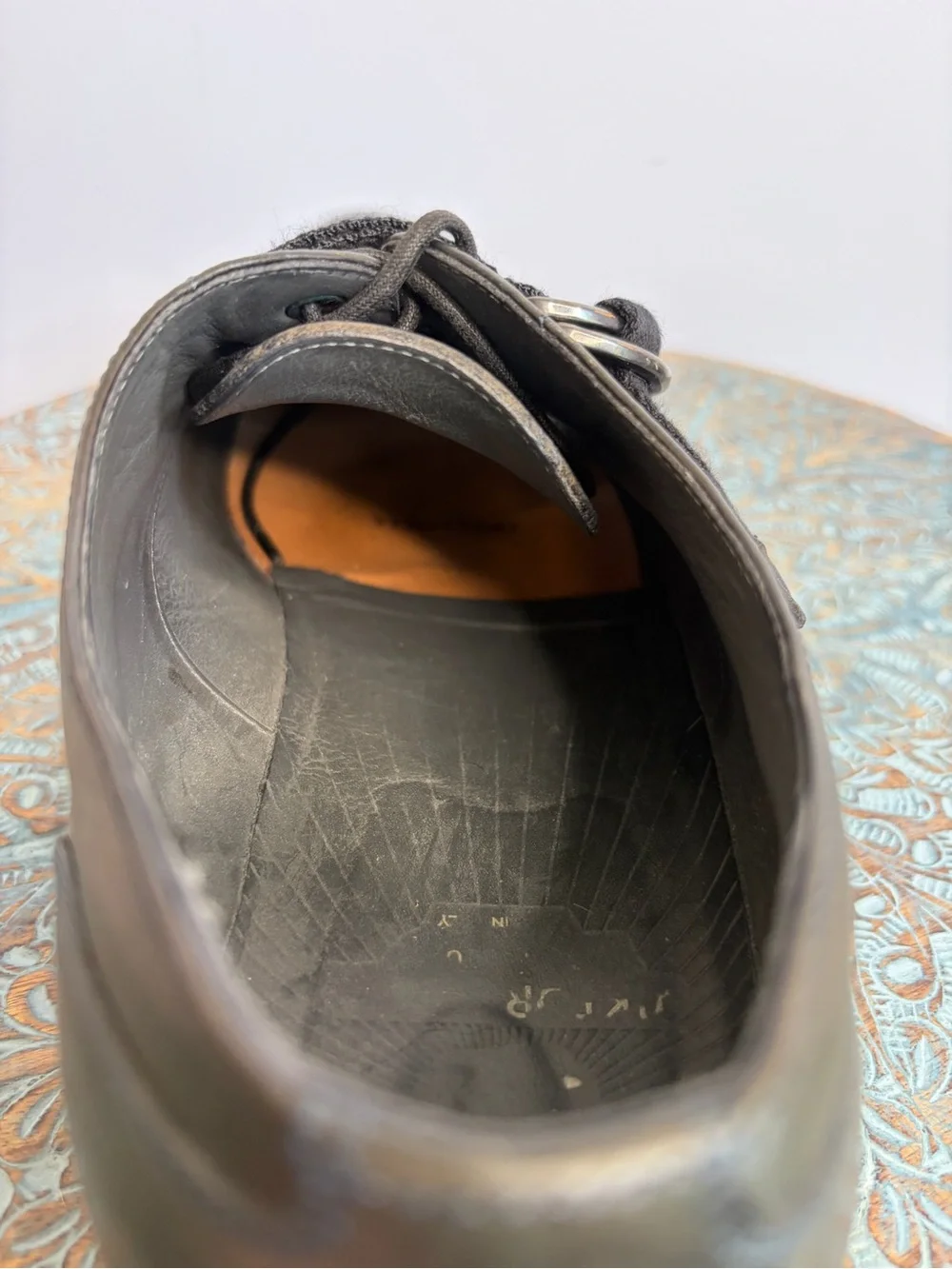 Italian Viktor & Rolf Men’s Black Leather Lace Up Oxford Shoes Size 45